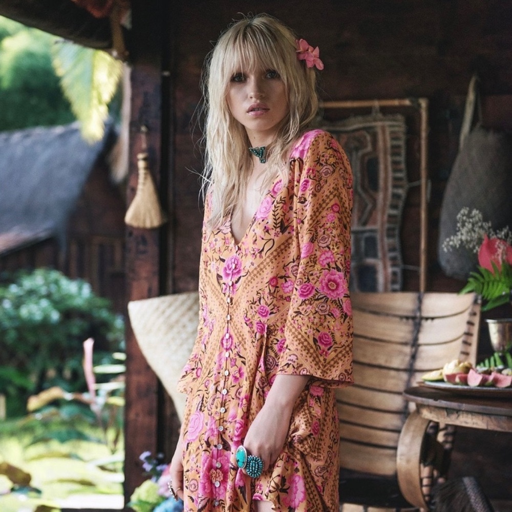 Spell Babushka play dress in amber